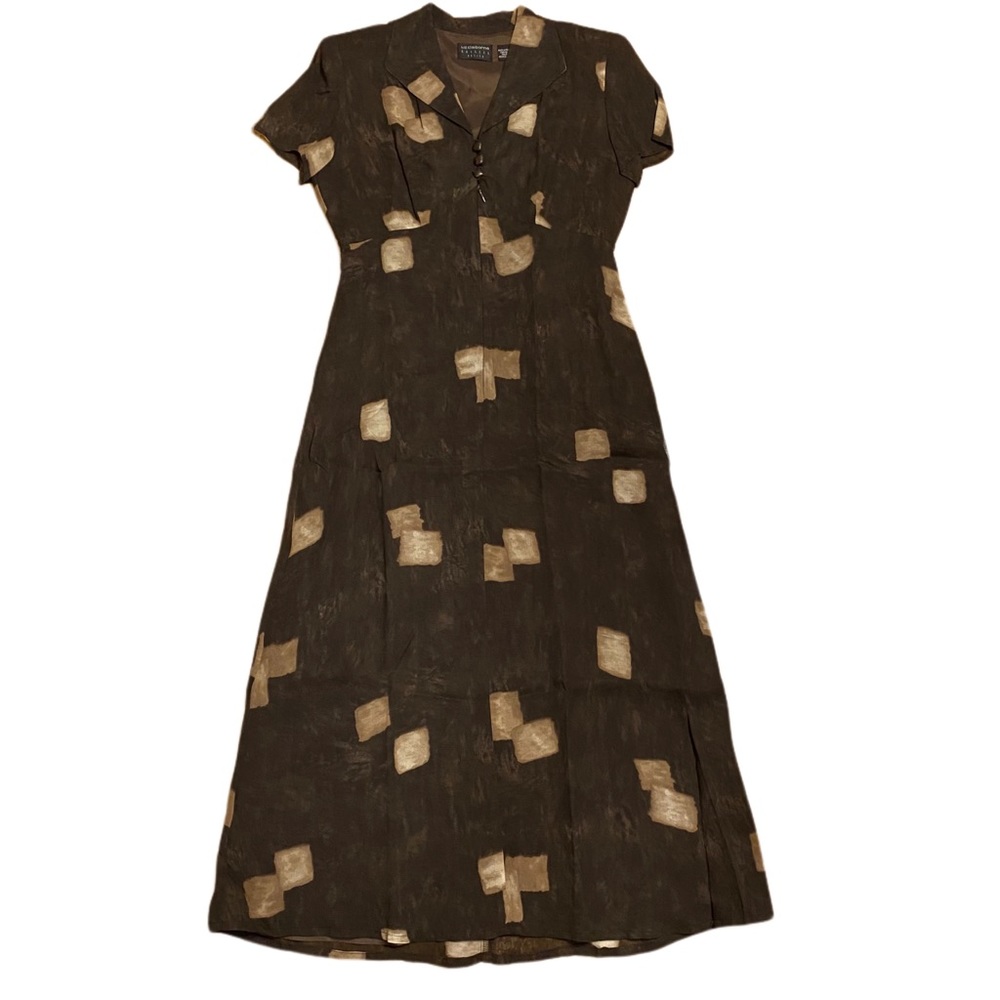 Liz Claiborne Petites S/S Collared V-Neck Maxi Dress Size: 4 Petite